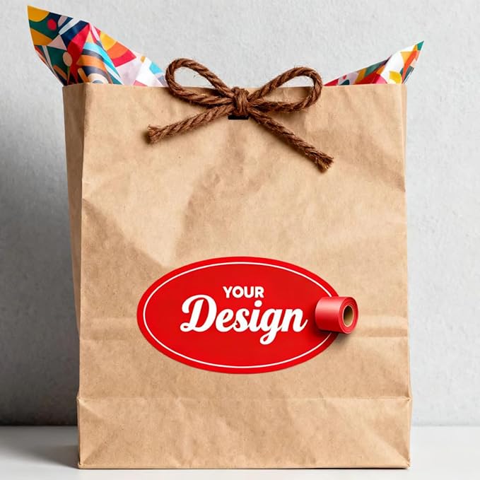 Custom Stickers Personalized Logo Sticker – Customized Business Labels with Any Design Name+ Image – Roll Packed – Fade Resistant,Multi Shapes,Sizes