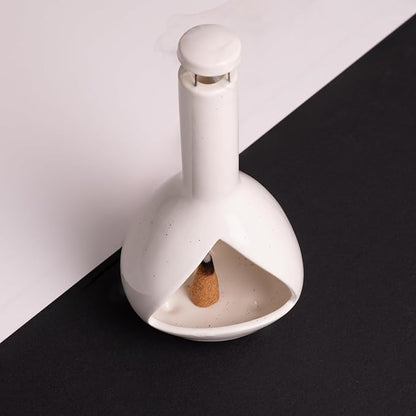 Handmade Mini Chiminea Palo Santo Holder - Ceramic Incense Burner for Cone & Stick, Ideal for Meditation, Energy Cleansing, Aromatherapy and Ideal Gift for Home Decor