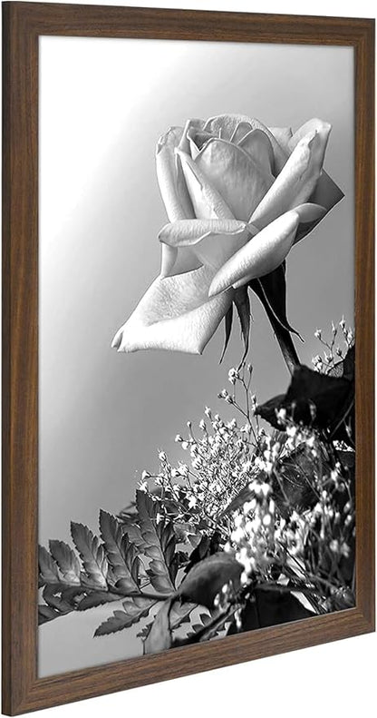 Americanflat 12x18 Poster Frame with Polished Plexiglass - Wide Picture Frames Made of Engineered Wood for Vertical or Horizontal Wall Display - Epic Collection - Mahogany