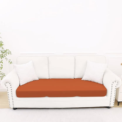 Smiry Printed Couch Cushion Covers, Stretch Soft Couch Covers for Sofa, Washable Non-Slip Sofa Slipcover Furniture Protector for Indoor and Outdoor (Large, Rust)