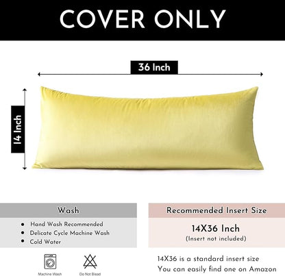 Artscope Luxury Velvet Lumbar Pillow Cover Super Soft Decorative Rectangle Throw Pillow Covers Case Cushion Covers for Sofa Couch Bedroom Car Decor 14x36 Inch Lemon Yellow