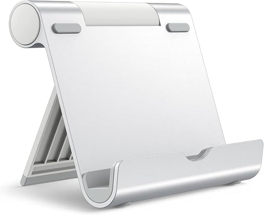 JETech Tablet Stand, Adjustable Portable Desktop Holder, Foldable Dock for iPad/iPad Pro/Air/Mini, Galaxy Tab A8/A7 Lite/A7/S8/S7, Kindle, Tab/Phones(4-11"), Sliver