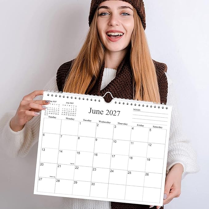 2026 Calendar - 18 Months Calendar 2026 from January 2026 to June 2027, Wall Calendar 2026 with Thick Paper for Home/Office/School, 8.5" x 11", Black