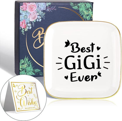 Gigi Jewelry Dish Ring Tray Plate,Best Gigi Ever Gifts for Grandma,Unique Gigi Birthday Christmas Meaningful Gifts for Grandma from Grandchild
