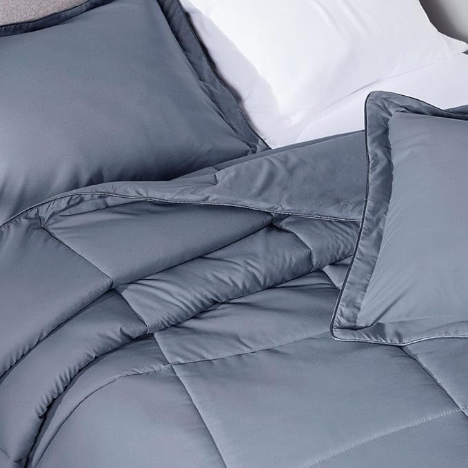 PeachSkinSheets Night Sweats: The Original 1500TC Soft Super King/Cal King Oversized Comforter Set French Blue