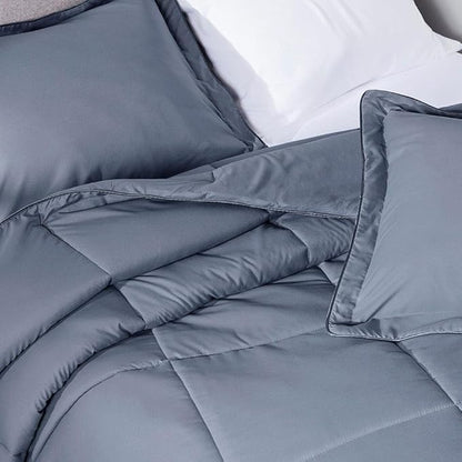 PeachSkinSheets Night Sweats: The Original 1500TC Soft Super Twin/XL Twin Oversized Comforter Set French Blue