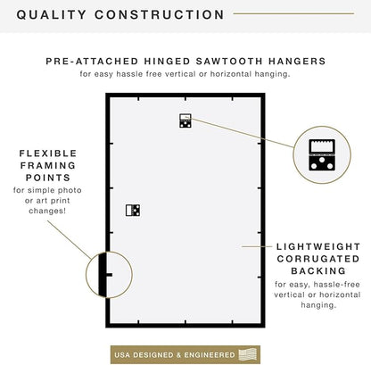 MCS Trendsetter 16x24 Poster Frame Black High-Gloss, Vertical & Horizontal Wall Hanging Large Picture Frame for Photos, Posters & Art Prints (2-Pack)