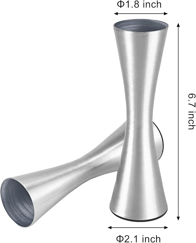 Vixdonos 6.7 inch Brass-Toned Metal Vase Small Flower Vase Set of 2 Modern Decorative Vase for Home Decor, Wedding or Gift(Silver)