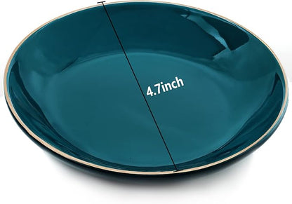 HANKOR 4.75" Ceramic Jewelry Tray, Small Ring Dish Holder Trinket Tray, Catch All Trays for Ring Earring Necklace Key, Christmas Gifts for Women Girls, Green