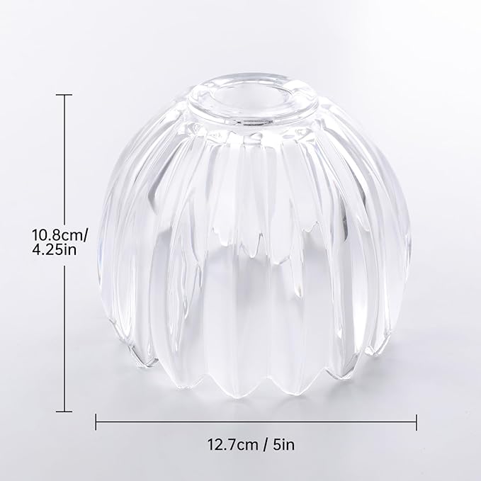 Tulip Storage Container, Jewelry Catchall Bowl, Ring Holder Jewlery Tray Trinket Dish, 5" Dia. * 4.25" H, Clear Glass, Thick and Exquisite, 2 Pack