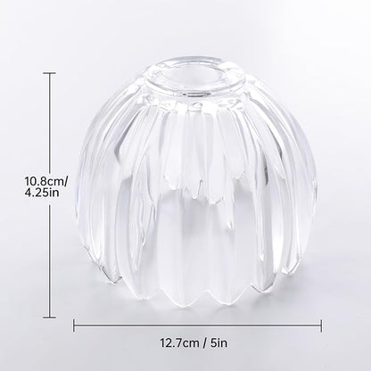 Tulip Storage Container, Jewelry Catchall Bowl, Ring Holder Jewlery Tray Trinket Dish, 5" Dia. * 4.25" H, Clear Glass, Thick and Exquisite, 2 Pack