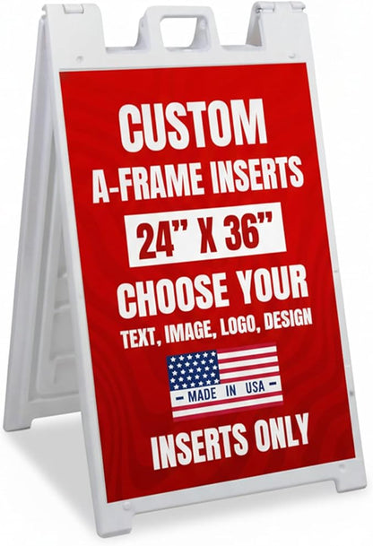 Custom A-Frame Sign Inserts by BCB Print - Durable & Weather-Resistant Plastic Panels | Custom Print Inserts for Sidewalk Boards, Restaurants, Retail & Event Signage | 24"x36"