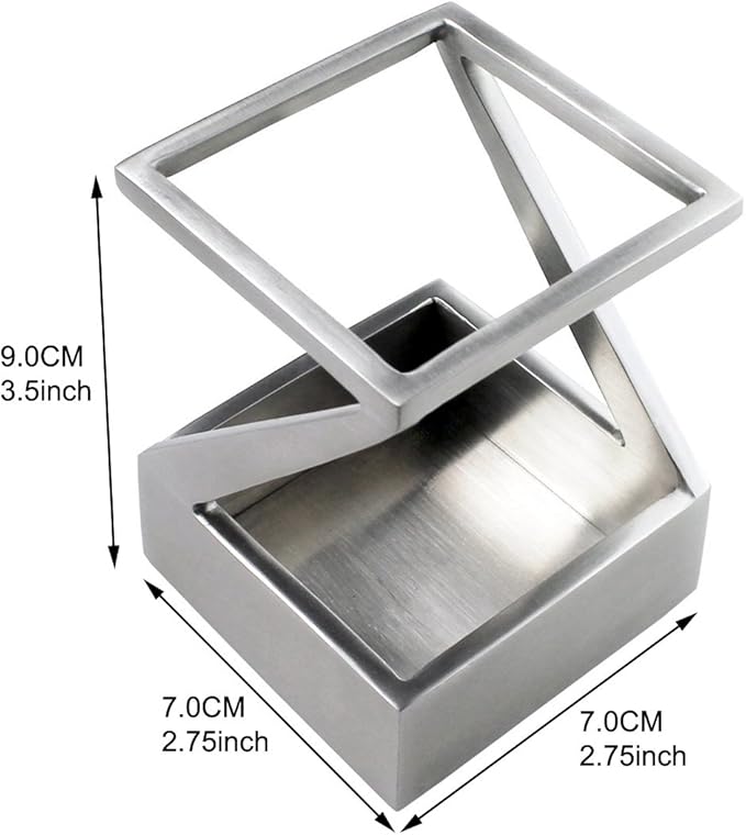 Modern Art Pen and Pencil Holder St203 Stainless Steel Silver color Patented High-end Deck Accessory Desktop Pen Case Cup Tray Stand Office Organizer Christmas Valentines Gift.