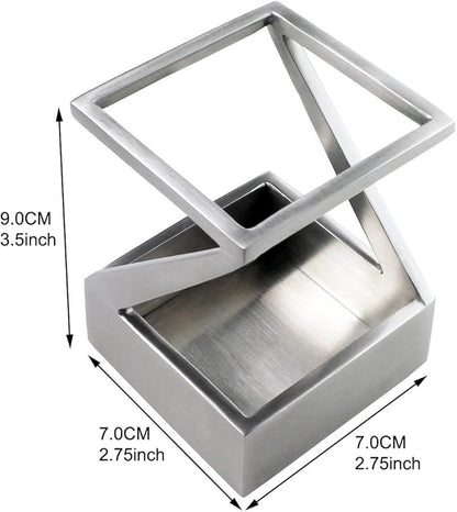 Modern Art Pen and Pencil Holder St203 Stainless Steel Silver color Patented High-end Deck Accessory Desktop Pen Case Cup Tray Stand Office Organizer Christmas Valentines Gift.