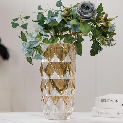 Flower Vase for Decor Glass Gold Vase 11" Tall (Gold)