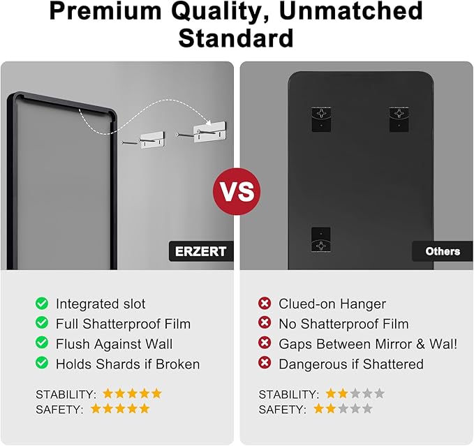 Bathroom Mirrors for Over Sink,2Pcs 24x36Inch Vanity Mirrors for Wall,Black Metal Frame Rectangle Mirrors for Bathroom,Farmhouse,Restroom,Hangs Horizontally or Vertically