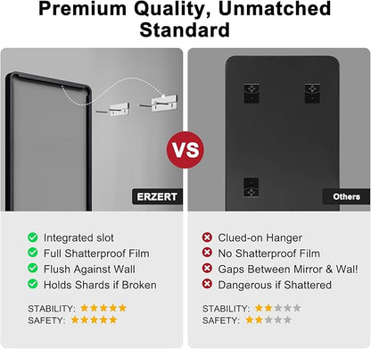 Bathroom Mirrors for Over Sink,2Pcs 24x36Inch Vanity Mirrors for Wall,Black Metal Frame Rectangle Mirrors for Bathroom,Farmhouse,Restroom,Hangs Horizontally or Vertically