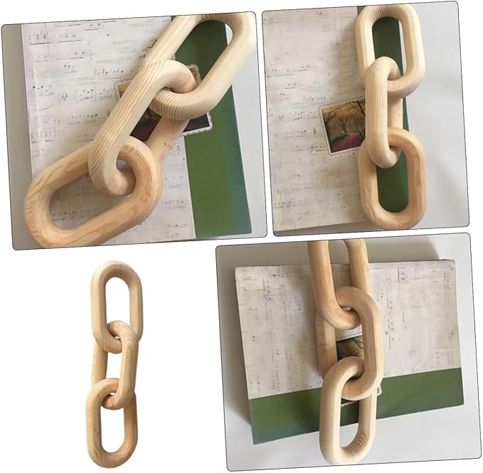 STOBOK Minimalist Decor Wooden Chain Link Decor Wood Knot Decoration Home Wall Decorations