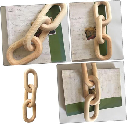 STOBOK Minimalist Decor Wooden Chain Link Decor Wood Knot Decoration Home Wall Decorations