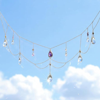 Domensi Crystal Sun Catcher for Windows Hanging Decor Colorful Crystal Suncatcher with Chain Pendant Ornaments Hanging Crystals Prism Rainbow for Indoor Outdoor Home Garden Wedding Party Decor Gifts