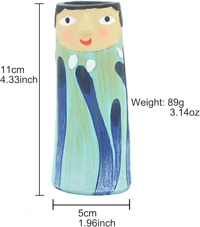 Spring Bud Vases, Bohemian Family Face Vase Boho Cute Home Decor, Character Vase Flower Plant Holder Bathroom Shelf Decor for House Decor Living Room Wedding Centerpieces (E)
