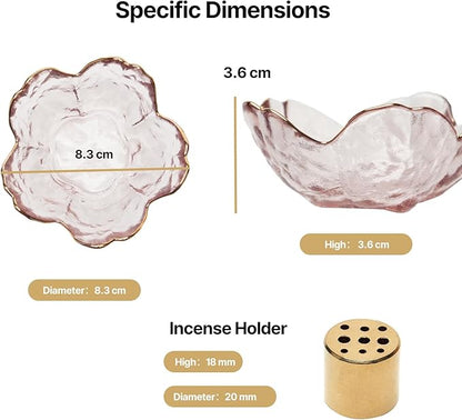 Incense Holder for Sticks,Handmade Ash Catcher Glass Bowl with 9 Holes Incense Holder for Home Décor, Meditation, Yoga,SPA Decor,Easily Grab All Incense Ash