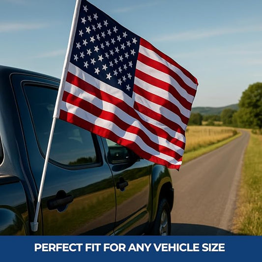 Custom Car Flag by DreamController - Personalized Flag with Your Photo, Text or Logo – Durable, Fade-Resistant, Weatherproof Window Flag for Cars, Parades, Sports & Outdoor Events - 12x17