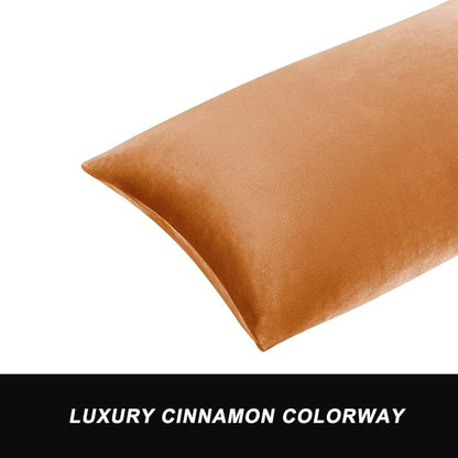 GIGIZAZA Cinnamon Orange Velvet Decorative Throw Pillow Covers for Sofa Bed 2 Pack Soft Cushion Cover