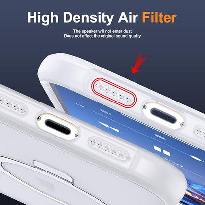 Compatible with iPhone 13 Case & iPhone 14 Case with Invisible Magnetic O-Ring Stand Phone Case for iPhone 13 & 14 6.1" [Compatible with Mag-Safe][Great Grip Feeling],Translucent
