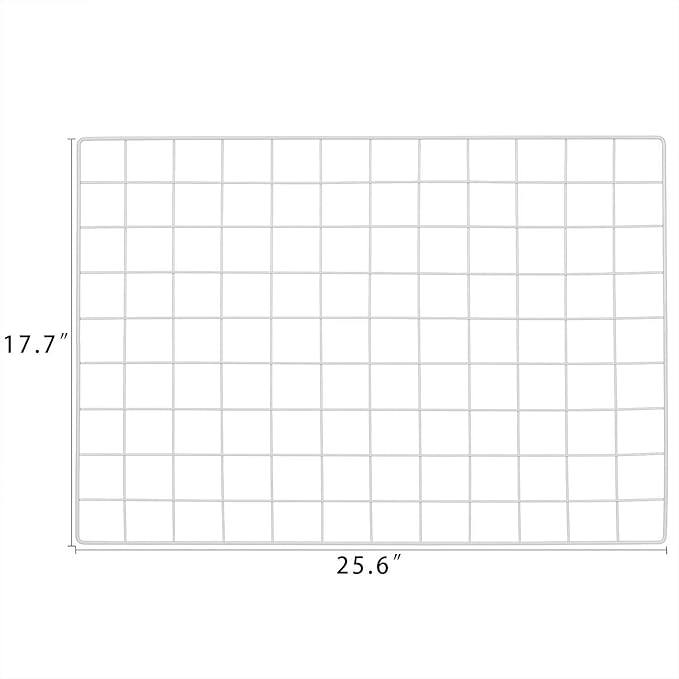 Kaforise Wire Wall Grid Panel, Multifunction Painted Photo Hanging Display and Wall Storage Organizer, Pack of 2, Size 25.6" x 17.7" White