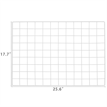 Kaforise Wire Wall Grid Panel, Multifunction Painted Photo Hanging Display and Wall Storage Organizer, Pack of 2, Size 25.6" x 17.7" White