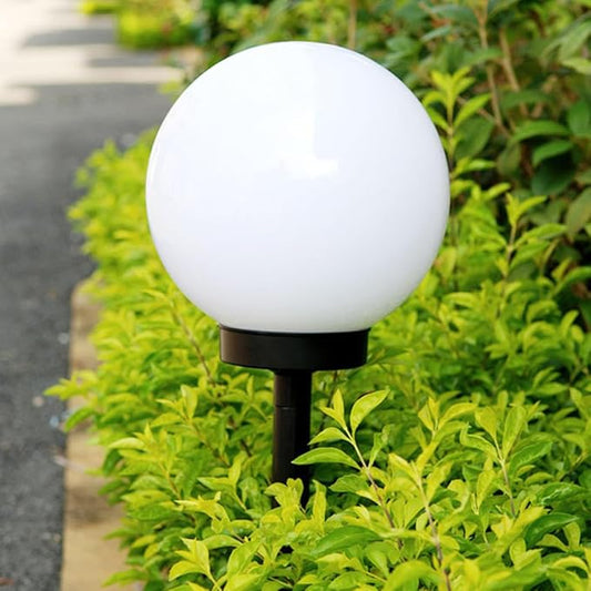 4pcs Solar Sphere Lights Outdoor, White Glow LED Lawn Pathway Lights, Weatherproof Solar Powered Landscape Lighting for Garden Yard