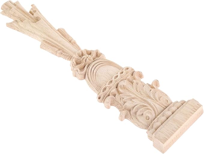 MUXSAM Wood Carved Appliques Onlays, 1-Pack Unpainted Carving Decals Mouldings Trim for Window Door Frame Rome Column Wall Mantel Dresser Fire Stove Surround Decor, 30x7cm/11.81"x2.76"