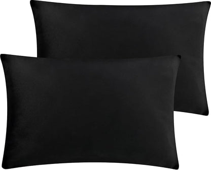 2 Pack 12x20 Pillow Cover Velvet Pillow Covers, Square Throw Pillow Covers for Living Room Decorations Throw Pillow Case, Throw Pillow Cover Cushion Cover for Sofa Bedroom Car, Black Velvet