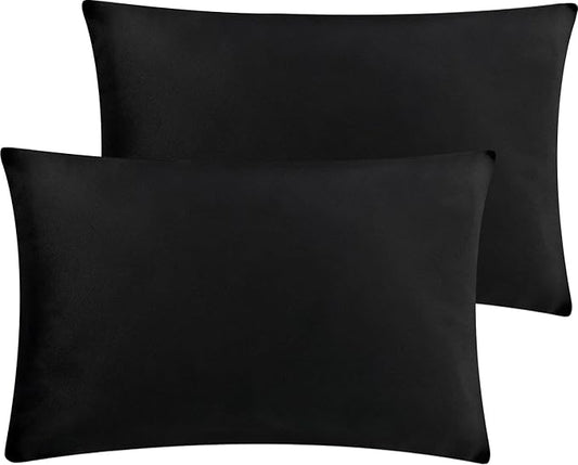 2 Pack 12x20 Pillow Cover Velvet Pillow Covers, Square Throw Pillow Covers for Living Room Decorations Throw Pillow Case, Throw Pillow Cover Cushion Cover for Sofa Bedroom Car, Black Velvet