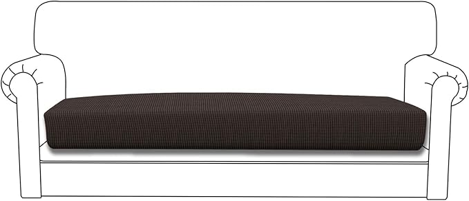 Easy-Going Stretch Cushion Cover Sofa Cushion Furniture Protector Sofa Seat Sofa slipcover Sofa Cover Soft Flexibility with Elastic Bottom(Sofa Cushion, Chocolate)