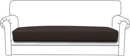 Easy-Going Stretch Cushion Cover Sofa Cushion Furniture Protector Sofa Seat Sofa slipcover Sofa Cover Soft Flexibility with Elastic Bottom(Sofa Cushion, Chocolate)