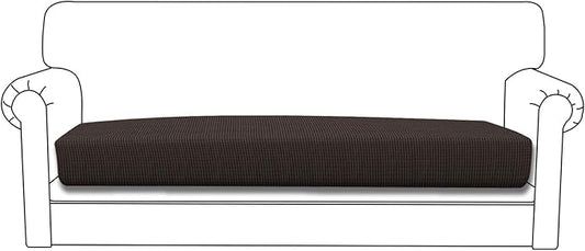 Easy-Going Stretch Cushion CoverSofa Cushion Furniture Protector Sofa Seat Sofa slipcover Sofa Cover Soft Flexibility with Elastic Bottom(X Large,Chocolate)
