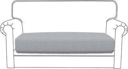 Easy-Going Stretch Loveseat Cushion Cover Sofa Cushion Furniture Protector Sofa Seat Sofa Slipcover Sofa Cover Soft Flexibility with Elastic Bottom(Loveseat Cushion, Silver Gray)