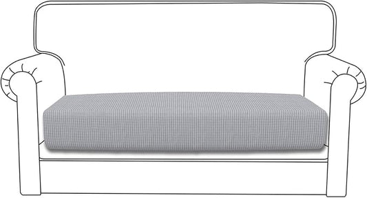 Easy-Going Stretch Loveseat Cushion Cover Sofa Cushion Furniture Protector Sofa Seat Sofa Slipcover Sofa Cover Soft Flexibility with Elastic Bottom(Loveseat Cushion, Silver Gray)