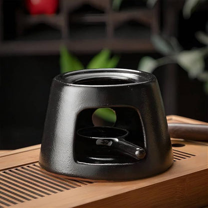 Hand Large Capacity Made Essential Oil Burner Wax Melt Burners, Aromatherapy Aroma Burner Ceramic Oil Diffuser Candle Tealight Holder Home Bedroom Decor Black