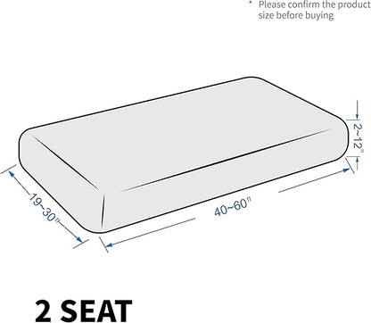 MAXIJIN Velvet Stretch Couch Cushion Covers Soft Loveseat Cushion Cover Replacement Sofa Seat Cushion Slipcovers RV Protector with Elastic Bottom (1 Piece Loveseat Cushion Cover, Beige)