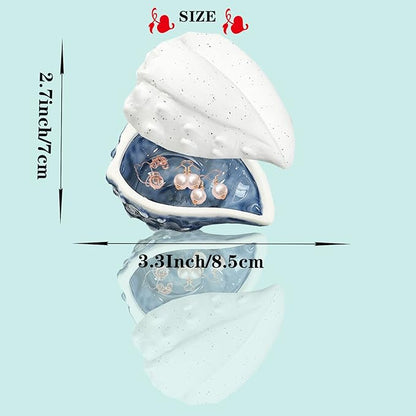 Shell Ring Holder for Jewelry, Ceramic Jewelry Dish, Trinket Tray Candy Dishes, Jewelry Tray Jewelry Plate Small Key Bowl for Entryway Table Birthday Home Party Decor (K STYLE)
