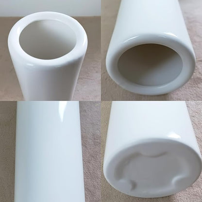 12Inch Tall White Ceramic Flower Vase,Home Decor White Vases for Pampas Grass,Textured Modern Vases for Living Room Decorations,Table Centerpieces,Shelf,Farmhouse Small Ceramic Vase