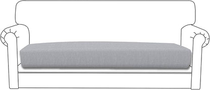 Easy-Going Stretch Cushion Cover Sofa Cushion Furniture Protector Sofa Seat Sofa Slipcover Sofa Cover Soft Flexibility with Elastic Bottom(Oversized Sofa Cushion, Silver Gray)