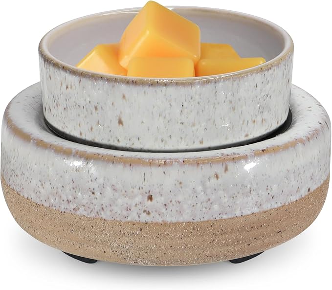 Wax Melt Warmer, Ceramic Candle Melter Melting Wax 3-in-1 Oil Burner Electric Fits Yankee Large Jar, Scented Candle Holder for Home Decor Gifts for Mom Grandma Women Girls