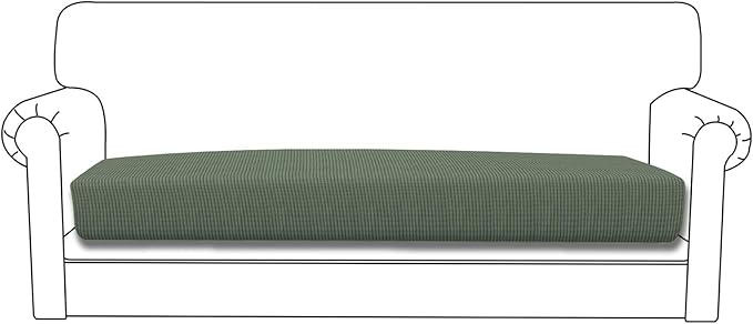 Easy-Going Stretch Cushion Cover Sofa Cushion Furniture Protector Sofa Seat Sofa slipcover Sofa Cover Soft Flexibility with Elastic Bottom(Sofa Cushion, Greyish Green)