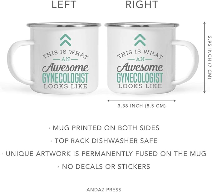 Andaz Press 11oz. Stainless Steel Campfire Coffee Mug Gift, This is What an Awesome Gynecologist Looks Like, 1-Pack, Birthday Gift Ideas Coworker Him Her, Includes Gift Box