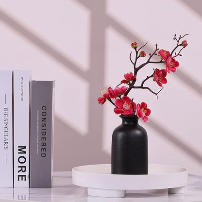 Ceramic Bud Vases Set of 6, Black Bud Vase Set for Flowers Pampas Grass, Mini Pottery Vase with Minimalist Modern Rustic Style for Table Centerpieces of Home, Office, Wedding