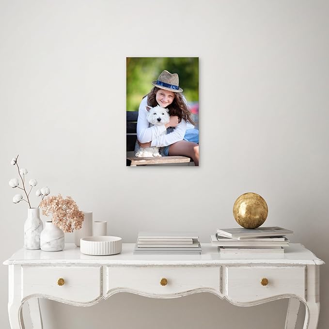 YYYYHPP Canvas Prints with Your Photos, Personalized Photo to Canvas Wall Art,Canvas Printing for Wedding, Family, Baby, Pets, Home Office Decor, Wrapped Frame 12"x18"